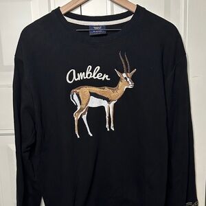 Black Sweater with Gazelle Design